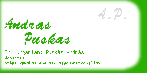 andras puskas business card
